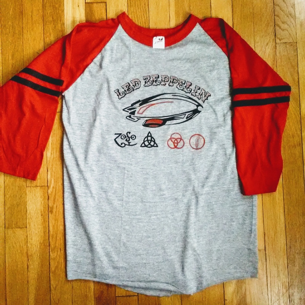 VTG NOS 70s 80s LED ZEPPELIN raglan rock shirt LAR